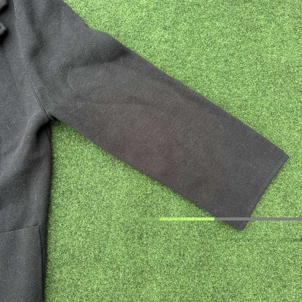 Quince Women Cotton Cocoon Coat Black Outerwear L NICE! Pea Coat - Picture 6 of 12